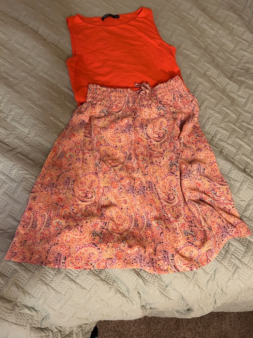 Bright Paisley A-Line Skirt with matching shirt